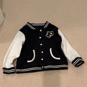 Purdue Black & White Kids Varsity Jacket